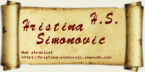 Hristina Simonović vizit kartica